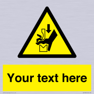 Custom warning hand crushing between press brake tool